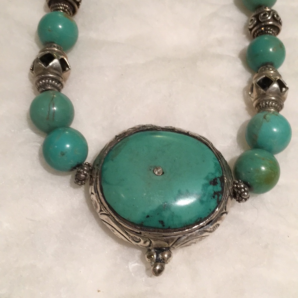 Turquoise necklace handmade - Picture 4 of 4